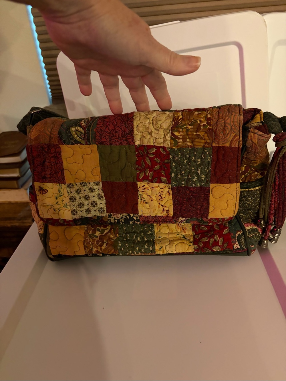 Patchwork Quilted Crossbody Bag in Autumn Multi